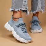 Anna Leichte Blaue Elastische Socken Sneaker